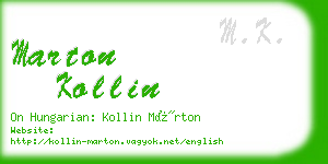 marton kollin business card